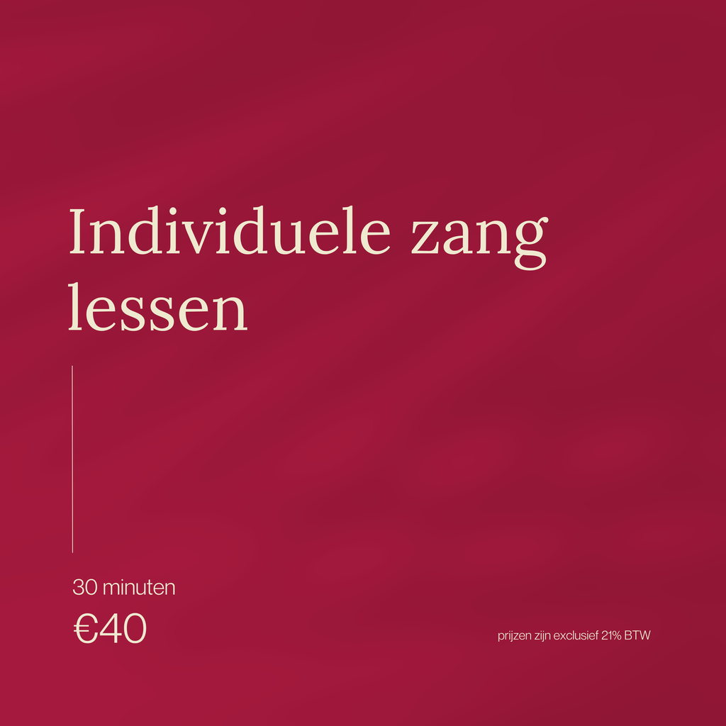 Individuele lessen zang : 30 minuten